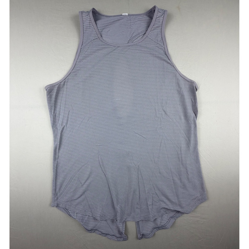 Lululemon Sculpt Tank Top Lavender Purple Mesh Open Back Split Hem Womens 4